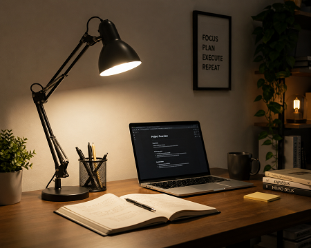 Desk lighting for home office