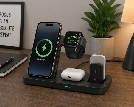 Charging station for multiple devices